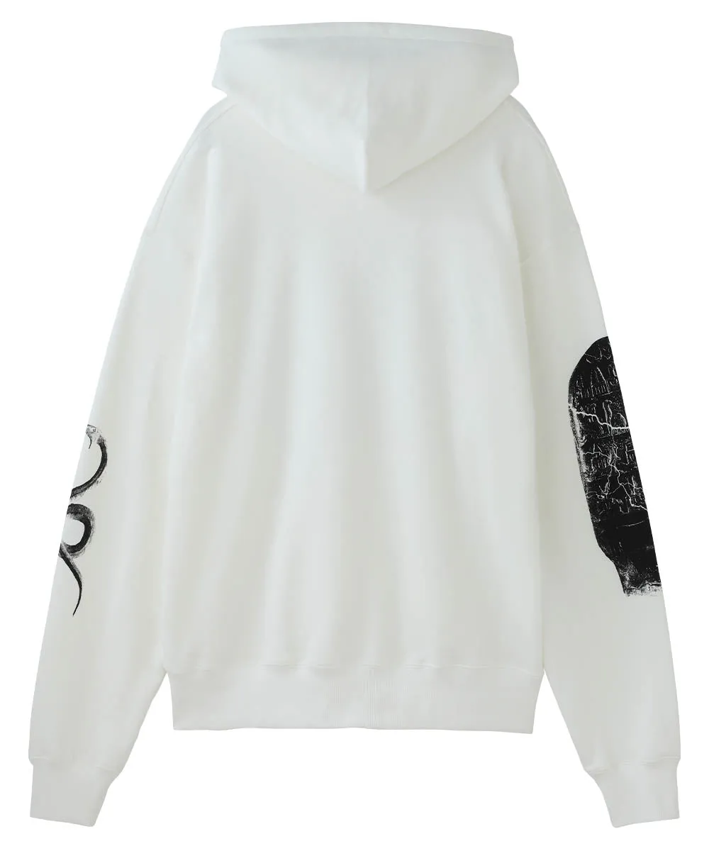 【60%OFF】Printed hoodie (front) - WHITE