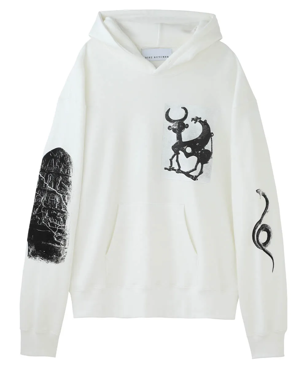 【60%OFF】Printed hoodie (front) - WHITE