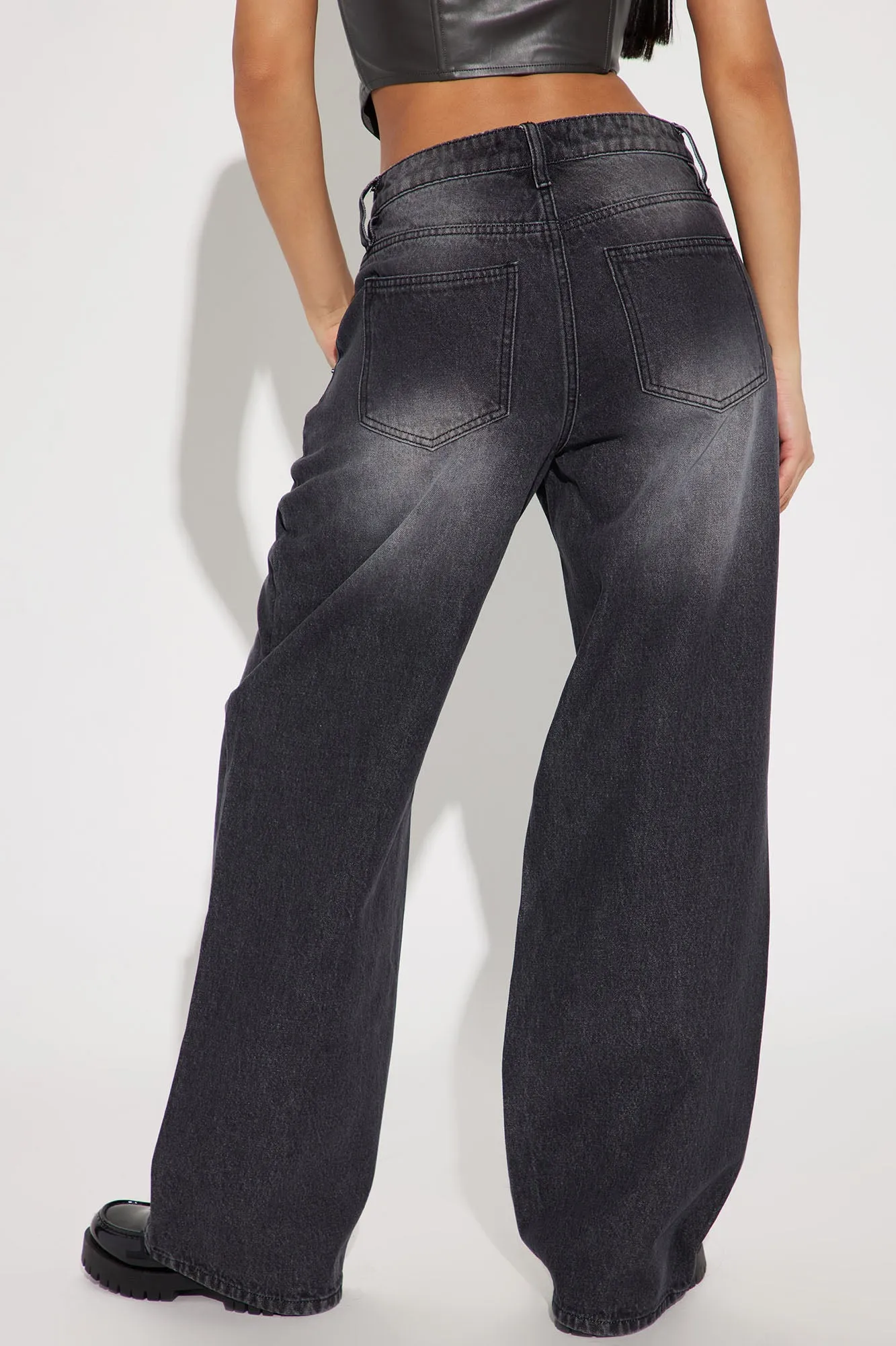 Be Ready Loose Straight Leg Jean - Black Wash