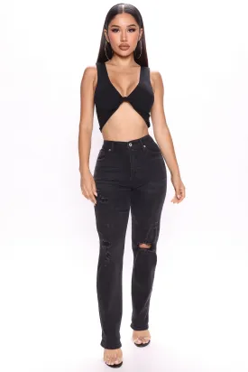 Best Dressed Stretch Mom Jeans - Black