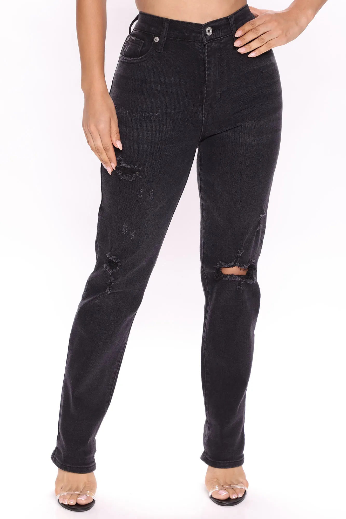 Best Dressed Stretch Mom Jeans - Black