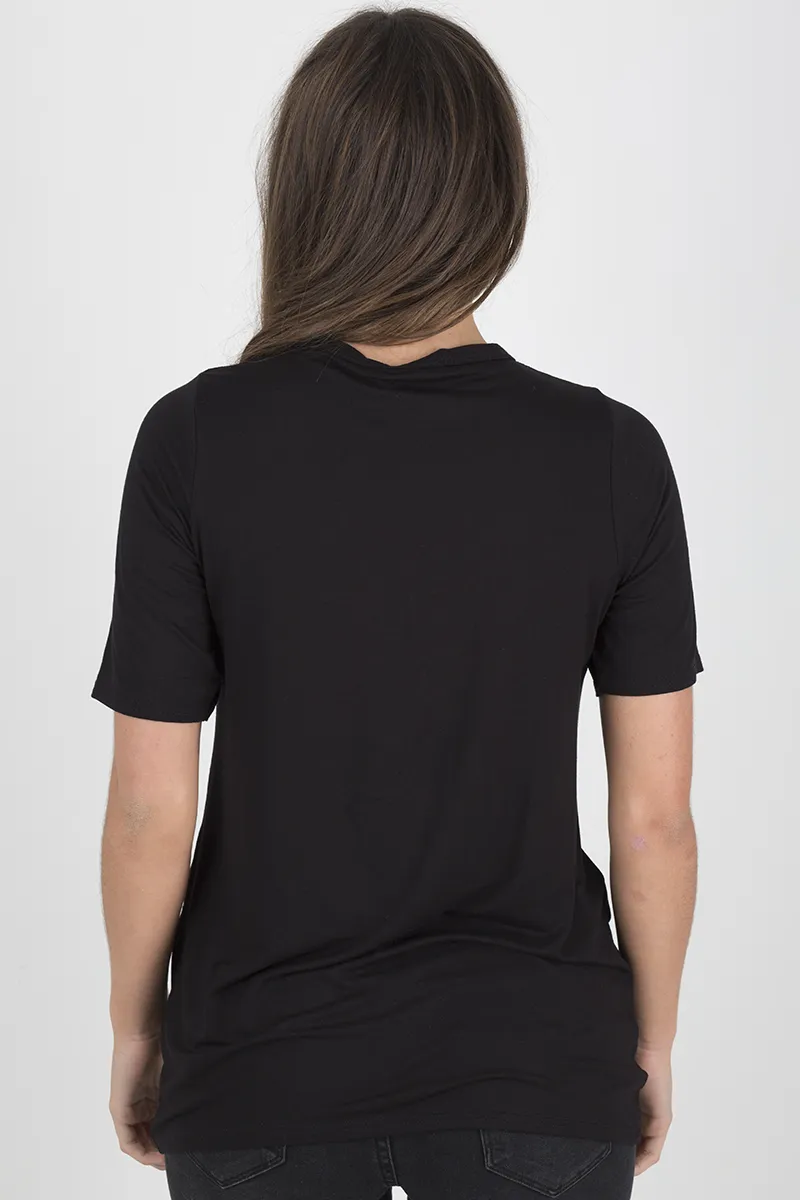 Black Destiny Graphic Print Lace Up T Shirt - Ollie