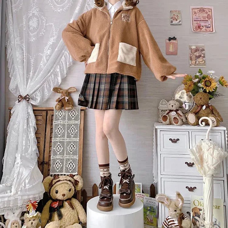 Bowknot Bear Kitty Ear Lace Up Lolita Martin Boots