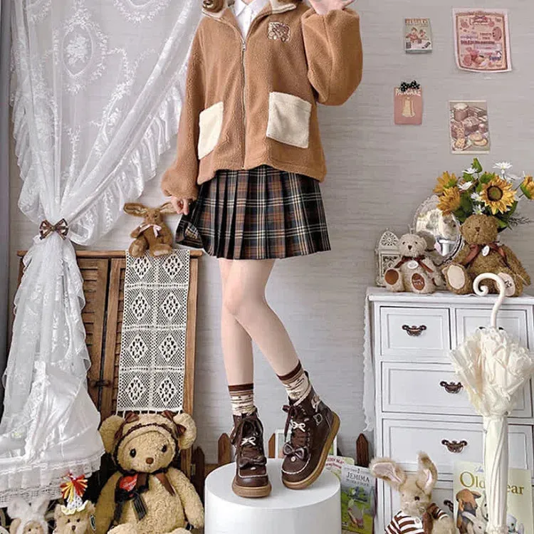 Bowknot Bear Kitty Ear Lace Up Lolita Martin Boots