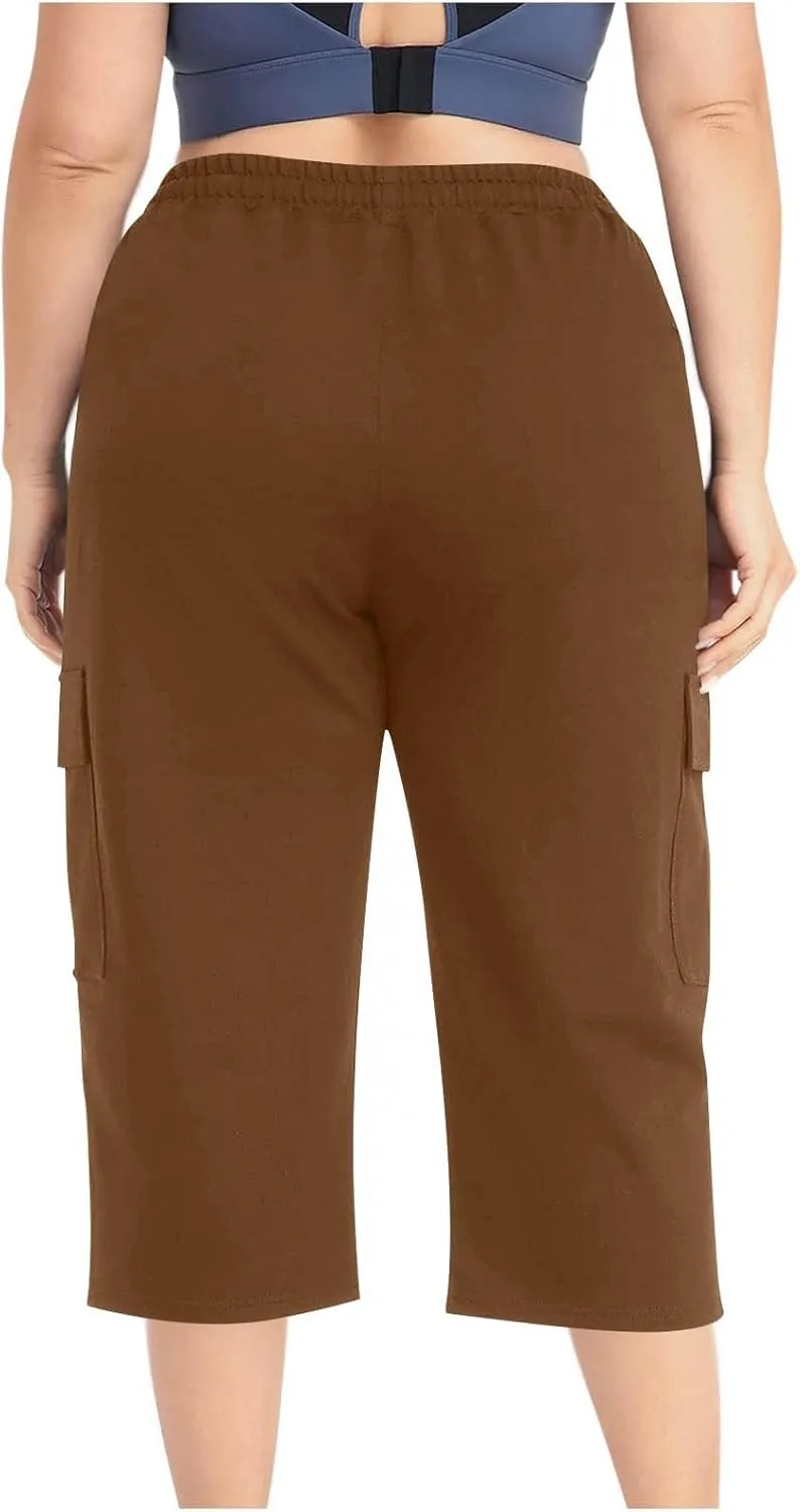 Cargo Pants Women Plus Size Stretch Loose Fit Casual Capris Summer Lightweight Quick Dry Travel Outdoor Hiking Pants