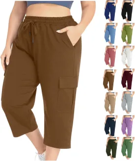 Cargo Pants Women Plus Size Stretch Loose Fit Casual Capris Summer Lightweight Quick Dry Travel Outdoor Hiking Pants