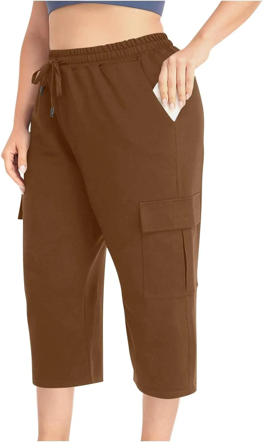 Cargo Pants Women Plus Size Stretch Loose Fit Casual Capris Summer Lightweight Quick Dry Travel Outdoor Hiking Pants