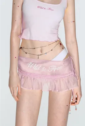 Colorful Pleated Pearl Curtain Mini Skirt BYW0006