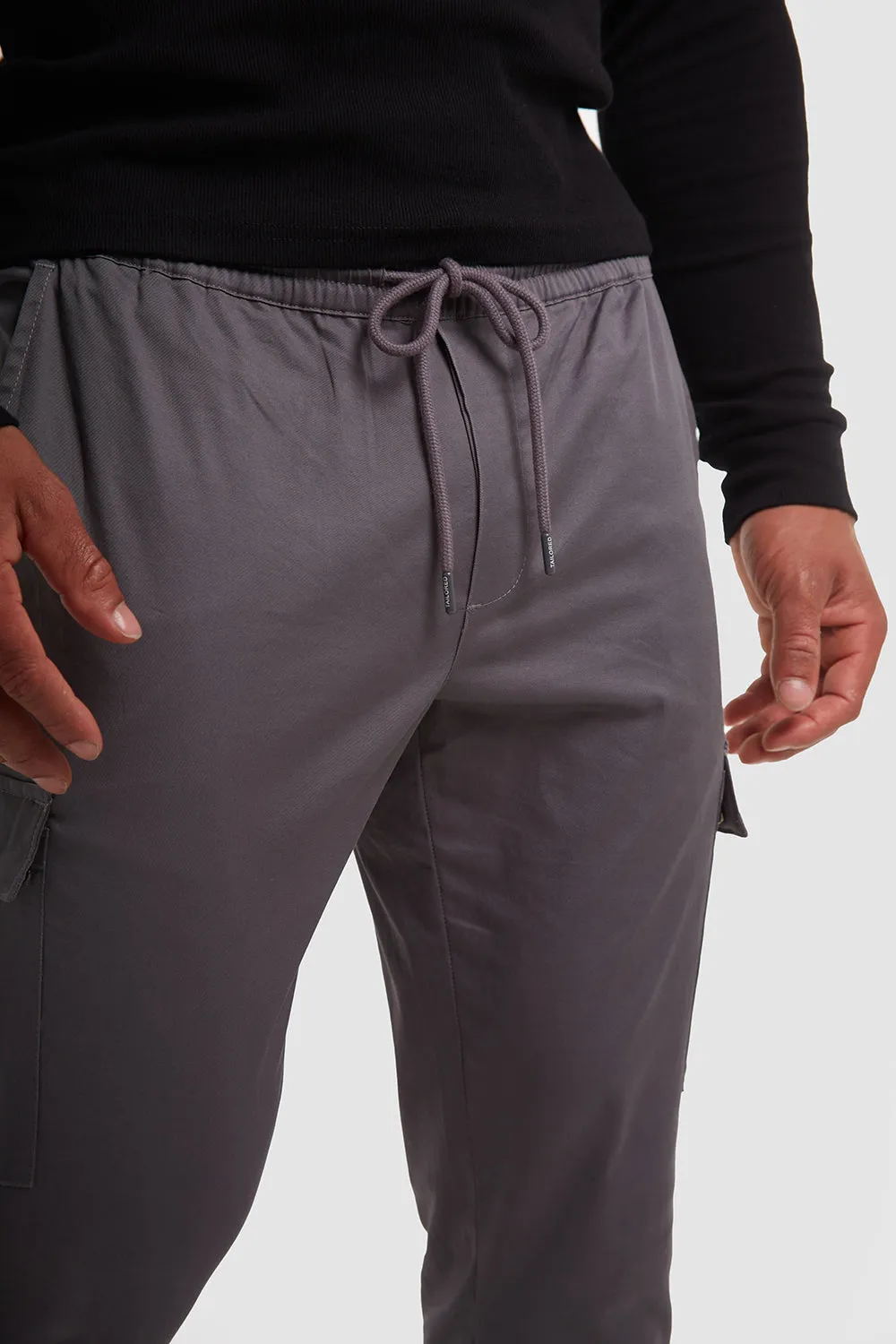 Cuffed Cargo Pants in Graphite