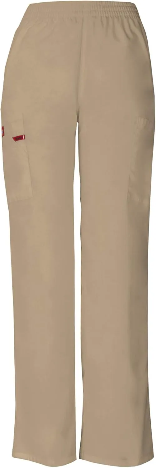 Dickies EDS Signature Scrubs for Women, Elastic Waist Pull-On Cargo Pants for Women in Soft Brushed Poplin 86106