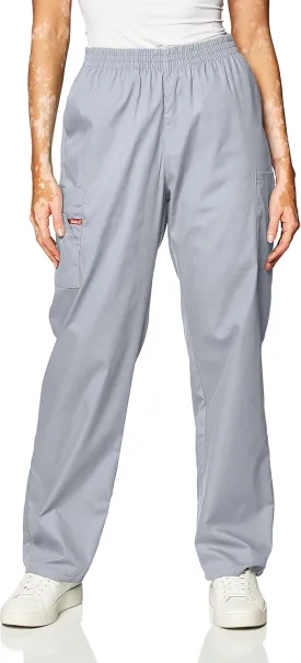 Dickies EDS Signature Scrubs for Women, Elastic Waist Pull-On Cargo Pants for Women in Soft Brushed Poplin 86106
