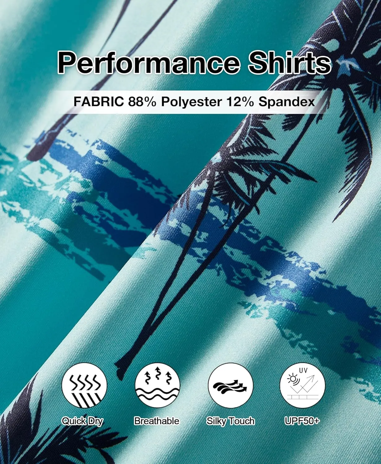 ELETOP Men's Golf Polo Shirts Short Sleeve Moisture Wicking Hawaiian Tropical Polos Performance Golf Shirts for Men Dry Fit