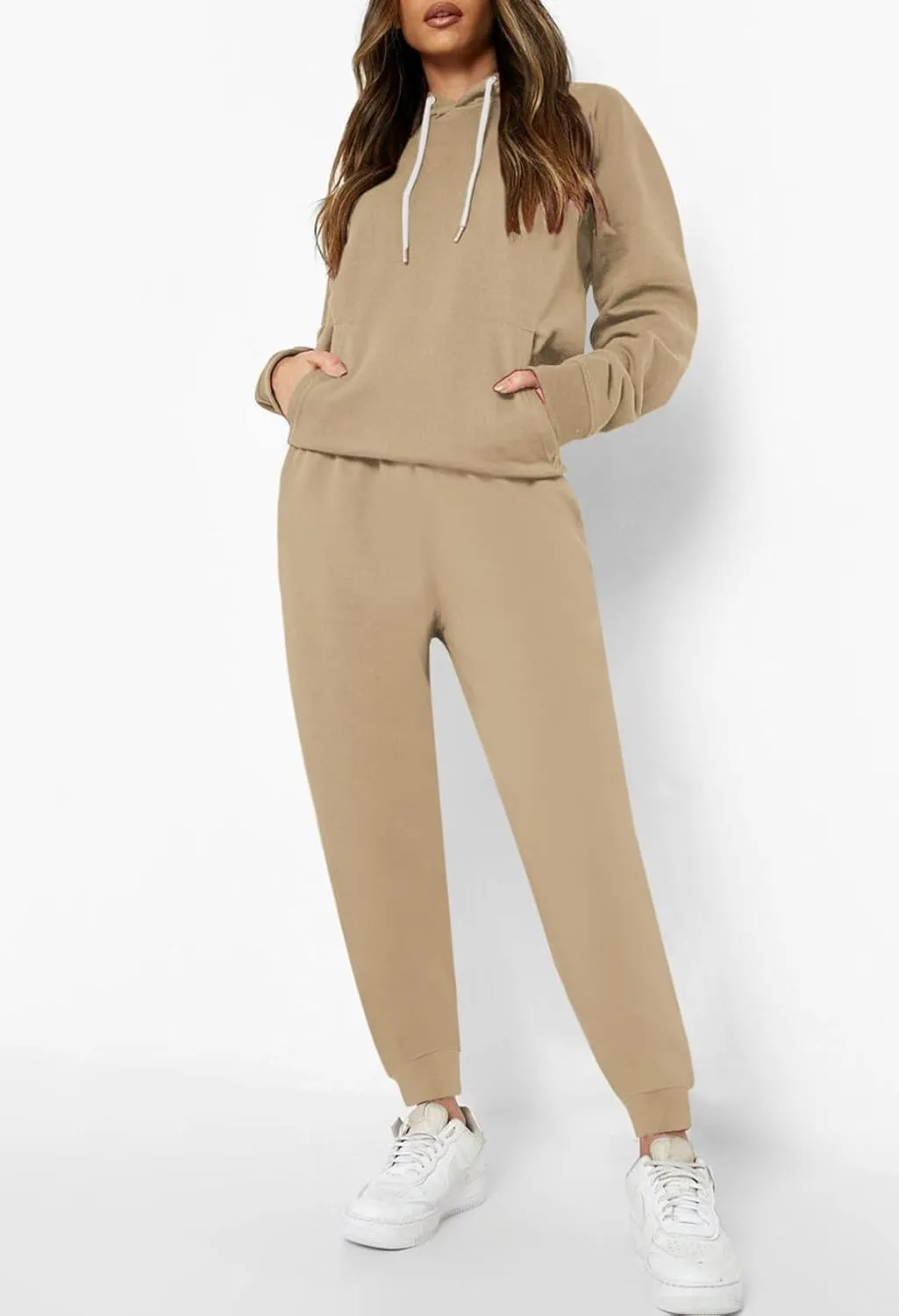 Fixmatti Women Pullover Hoodie Pockets Sweatpants Sport Jogger Sweatsuit