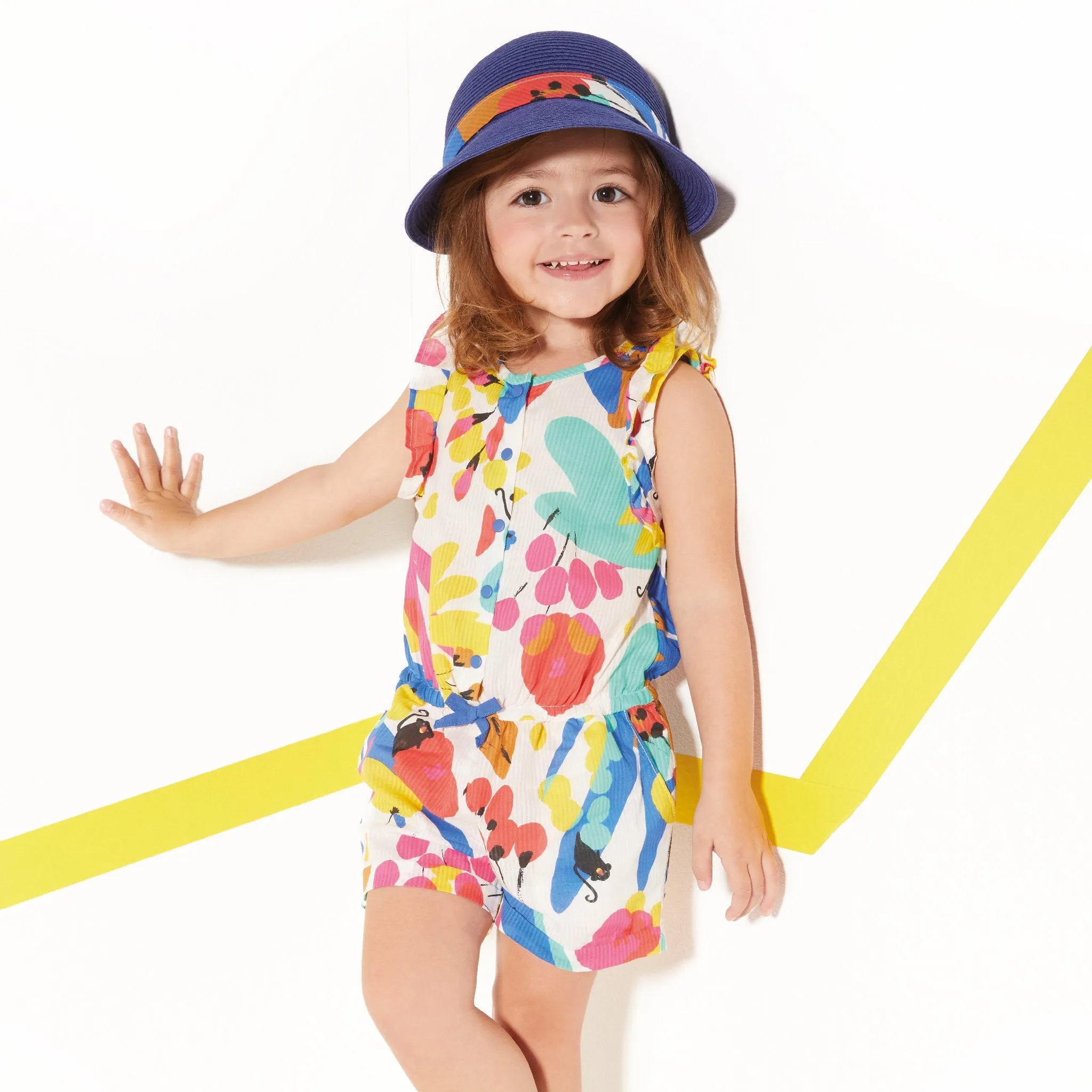 Floral sleeveless baby romper - FINAL SALE