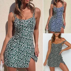 Floral Sleeveless Split Dress Skirt