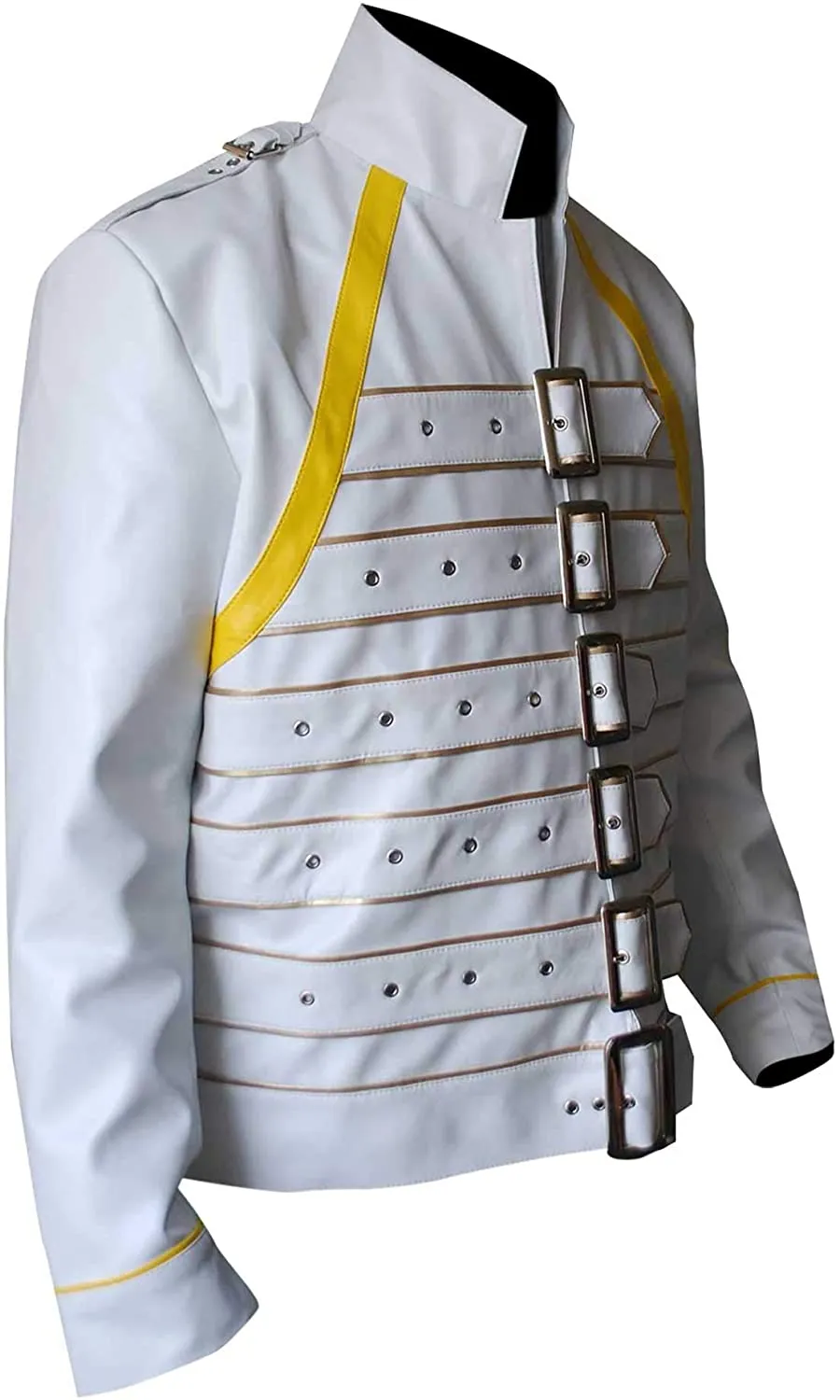 Freddie Mercury Military Concert White Leather Jacket