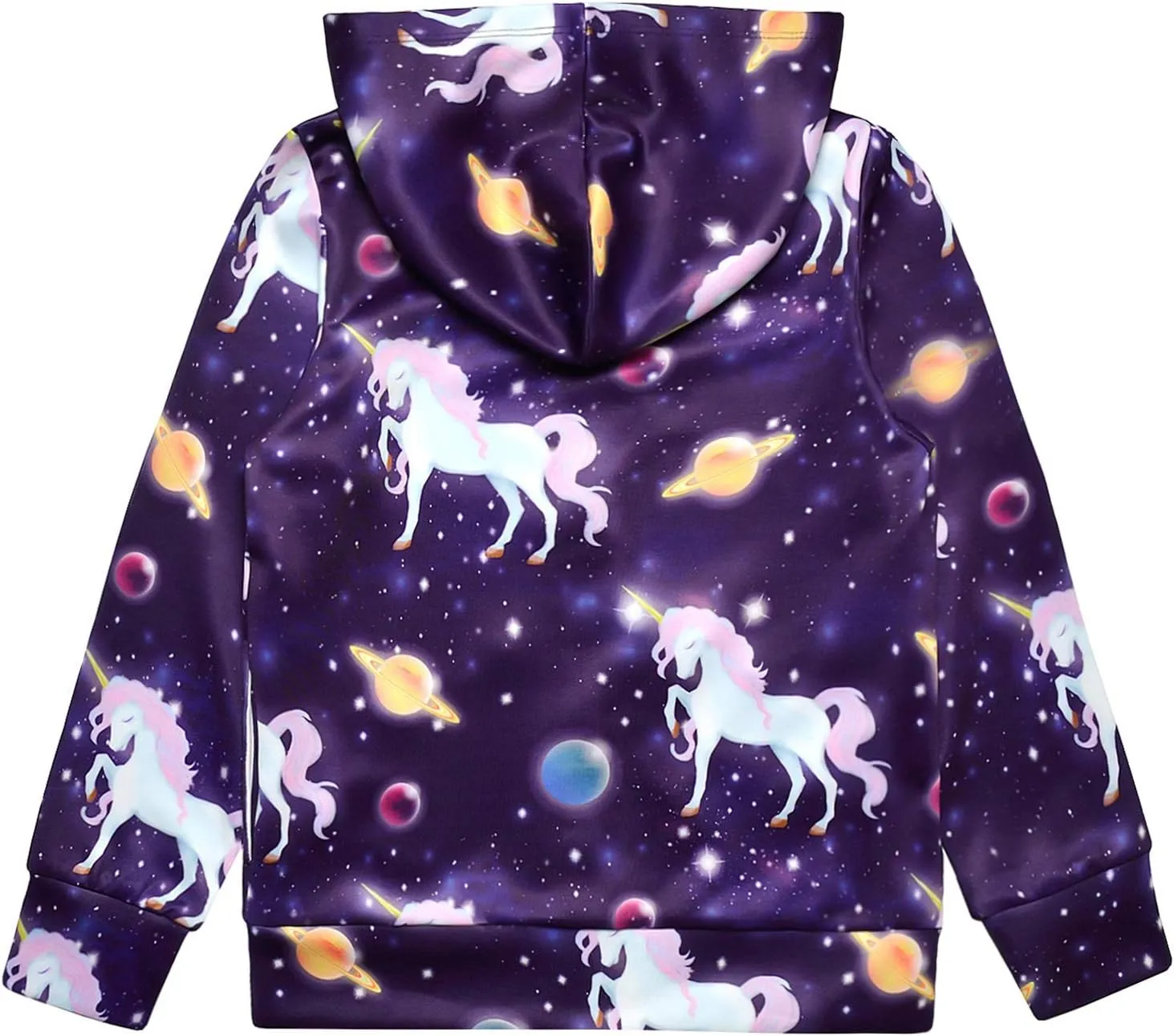 Girls Zip Up Hoodie Jacket Unicorn/Cat Sweatshirt with Pockets