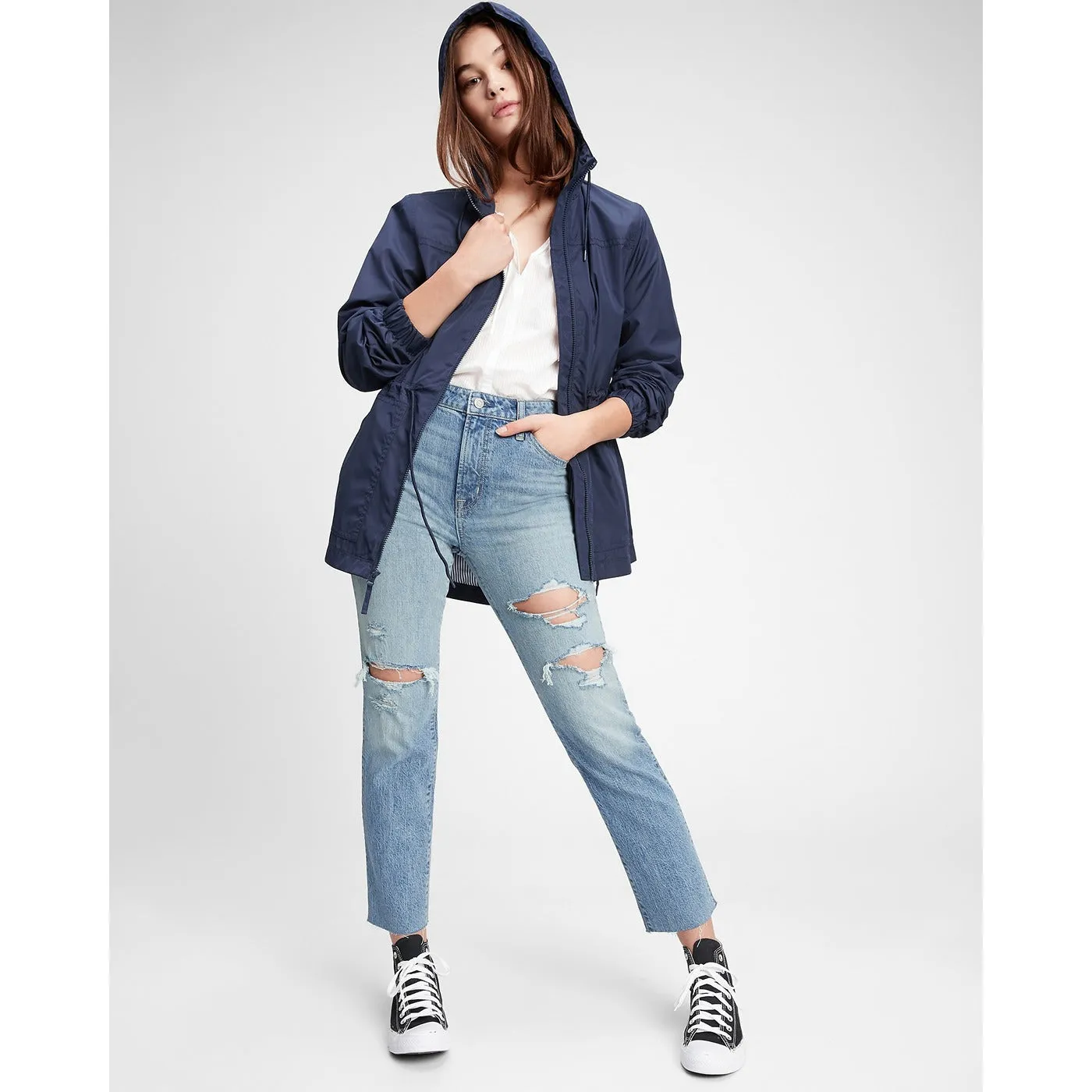 GP Slim Boyfriend Ripped Jeans