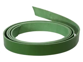 Green Vegetable Tanned Leather Strip, 60-72” in Length, Premium Grade Cowhide Leather
