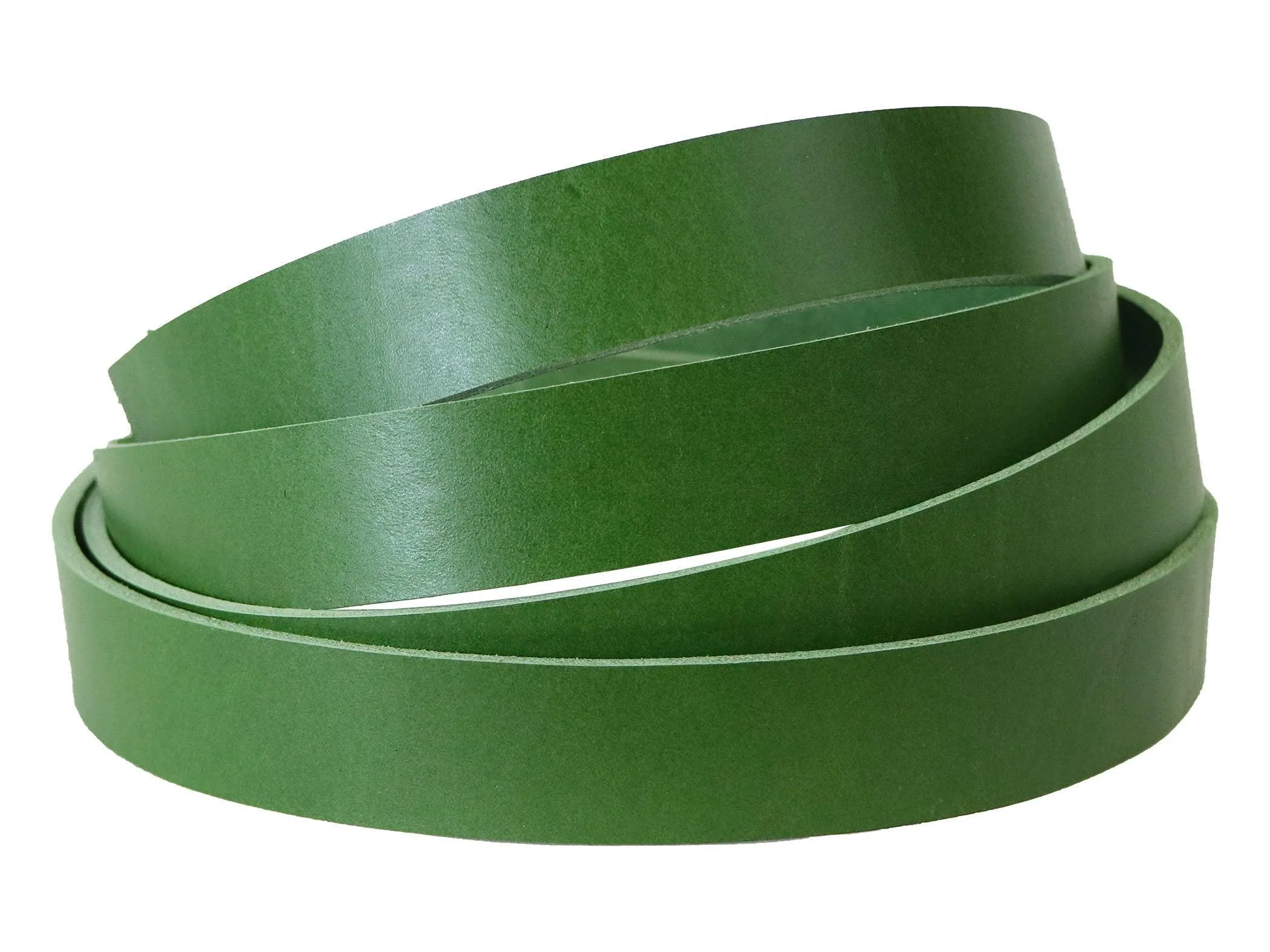 Green Vegetable Tanned Leather Strip, 60-72” in Length, Premium Grade Cowhide Leather