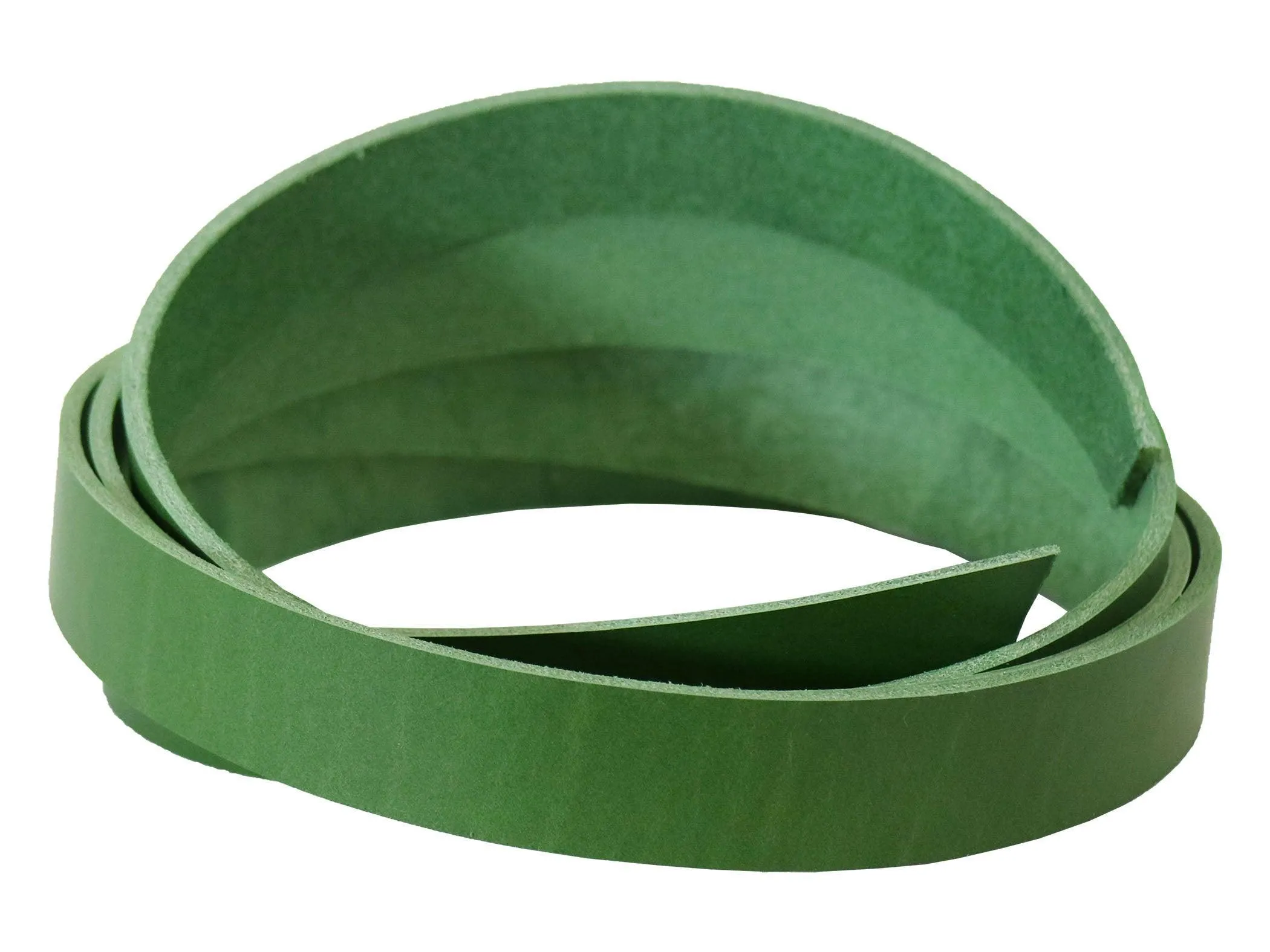 Green Vegetable Tanned Leather Strip, 60-72” in Length, Premium Grade Cowhide Leather