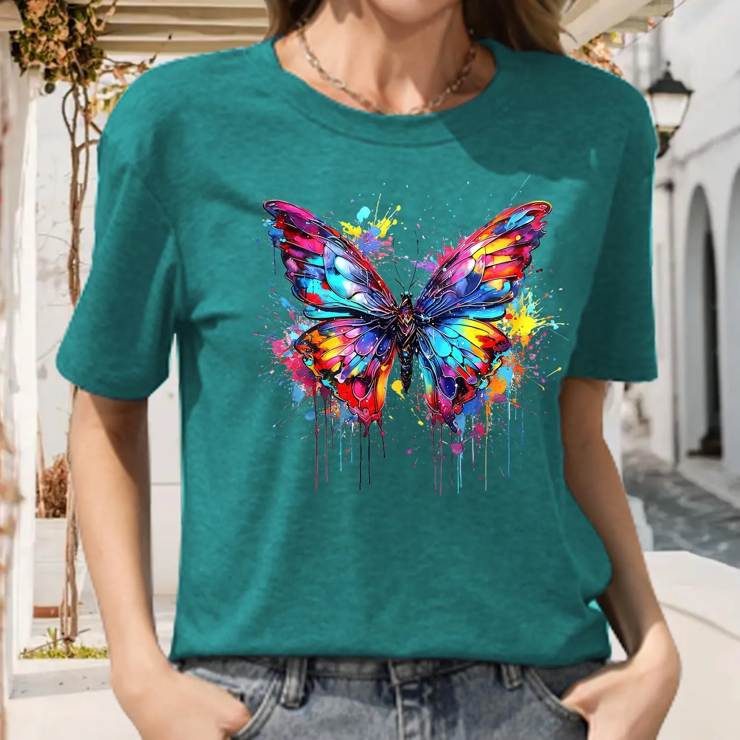 Hummingbird Shirt for Women Funny Women's Flower Graphic Tees Cute Bird Lover Short Sleeve Shirts 