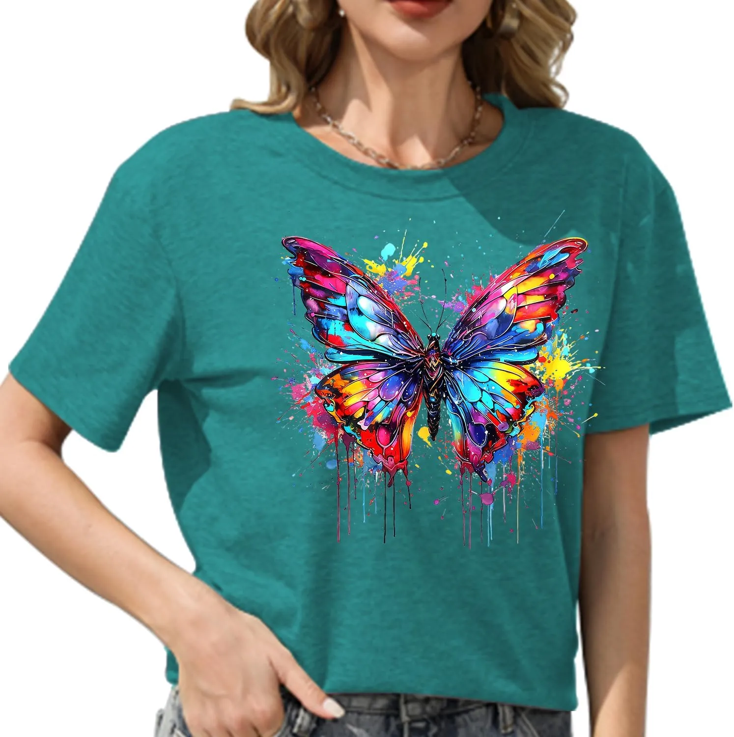 Hummingbird Shirt for Women Funny Women's Flower Graphic Tees Cute Bird Lover Short Sleeve Shirts 