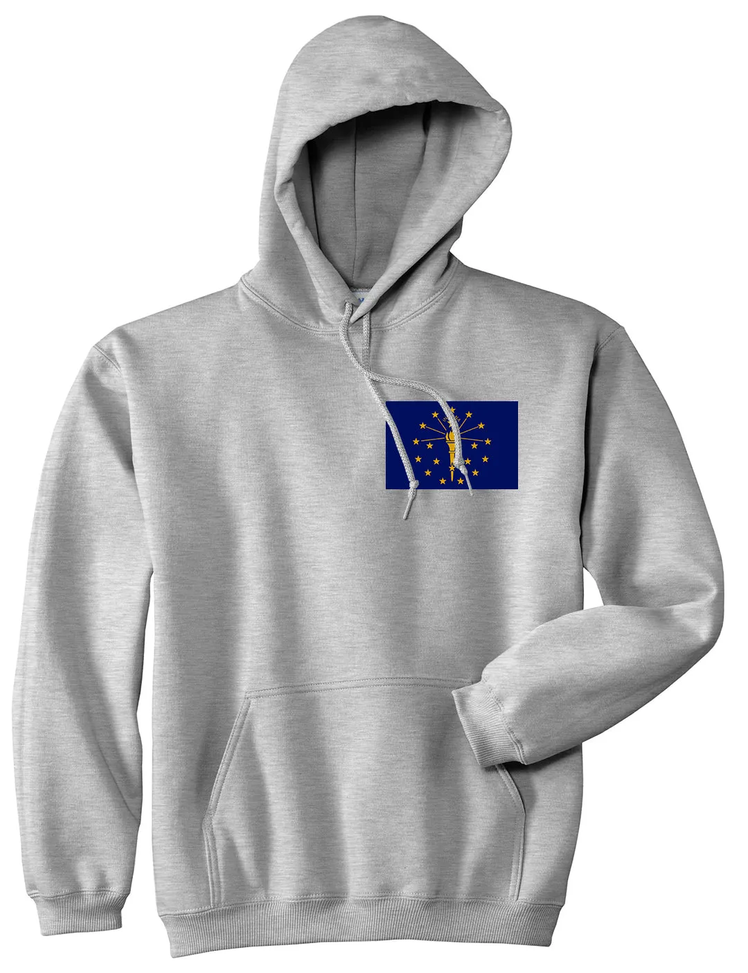 Indiana State Flag IN Chest Mens Pullover Hoodie