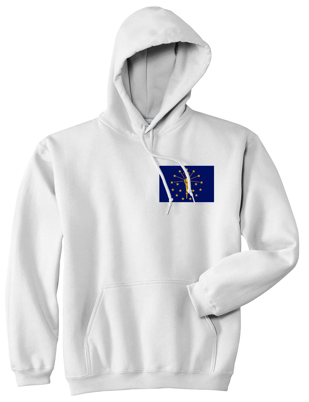 Indiana State Flag IN Chest Mens Pullover Hoodie