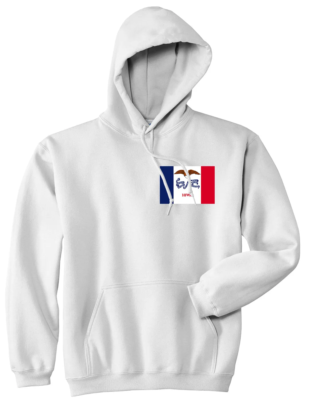 Iowa State Flag IA Chest Mens Pullover Hoodie
