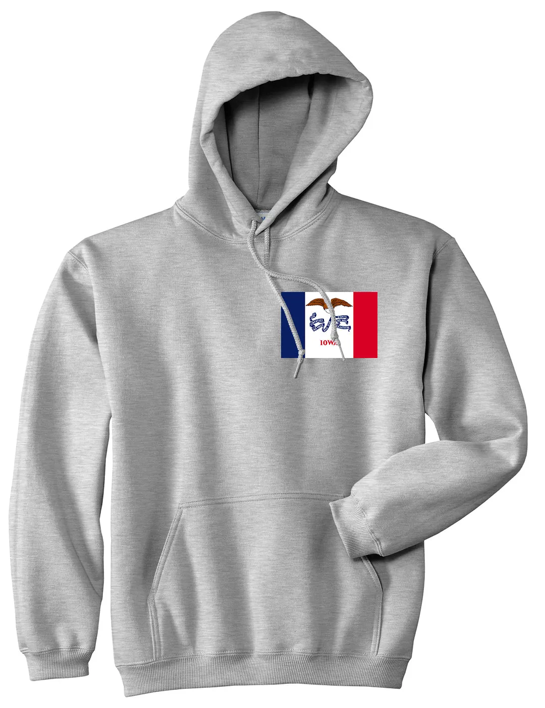 Iowa State Flag IA Chest Mens Pullover Hoodie