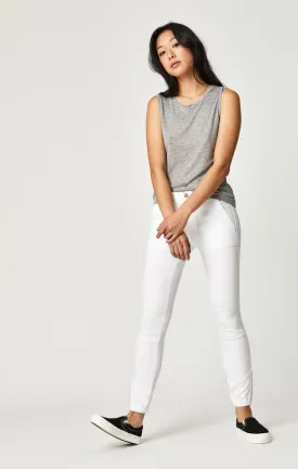 IVY SLIM CARGO PANTS IN WHITE TWILL