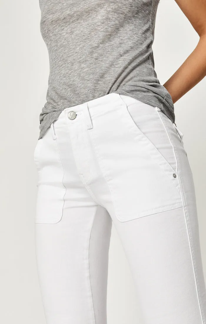 IVY SLIM CARGO PANTS IN WHITE TWILL