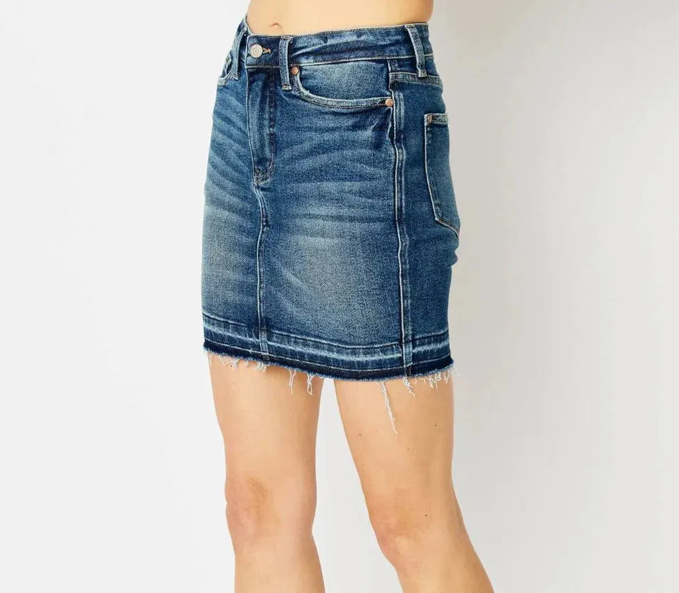 Judy Blue HW Tummy Control Denim Skirt