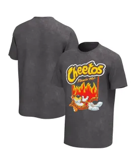 Men's Black Ripped Cheetos Flamin' Hot Washed Philcos T-Shirt, Black