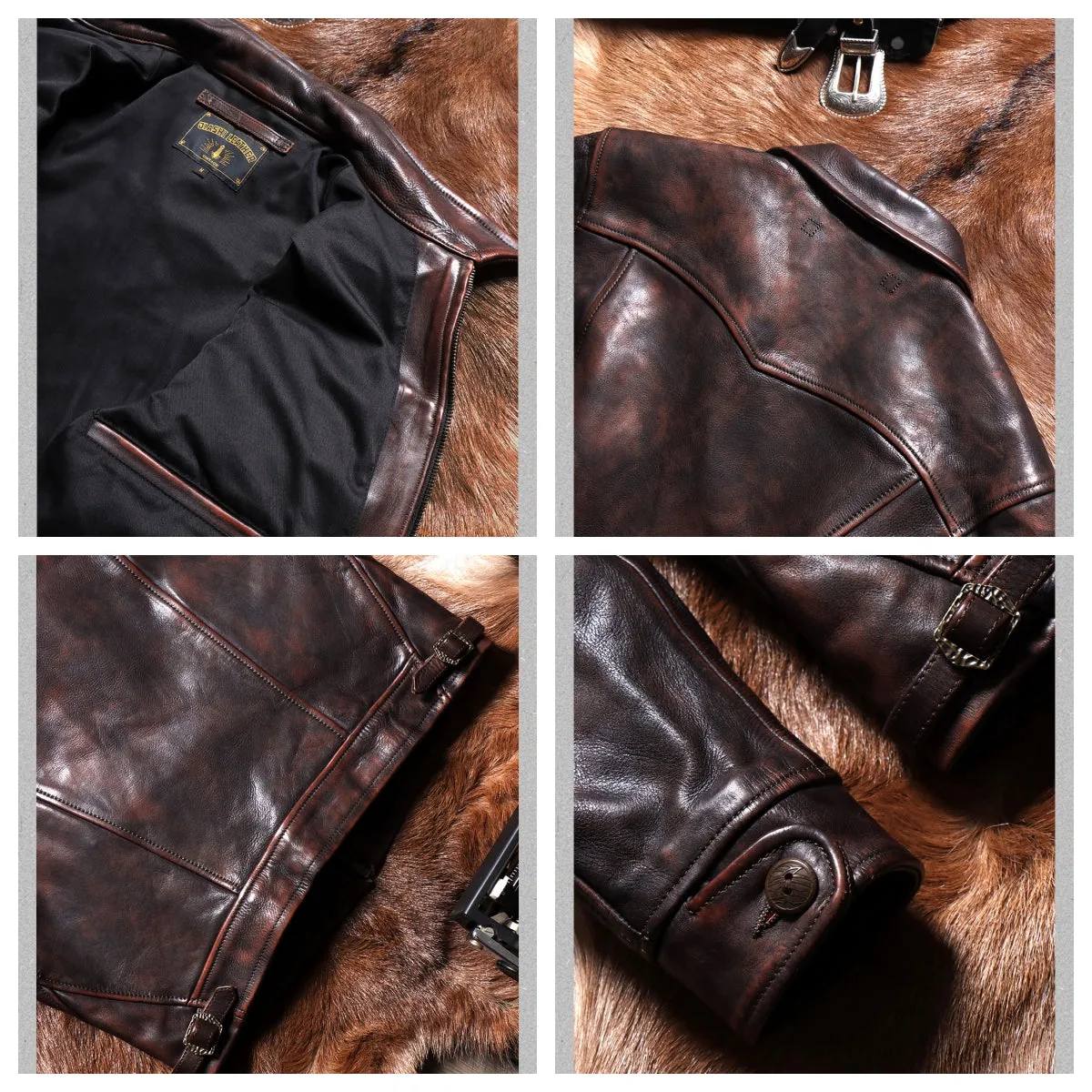 Men's Distressed MENDOZA Leather Jacket