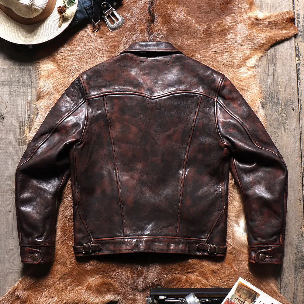 Men's Distressed MENDOZA Leather Jacket