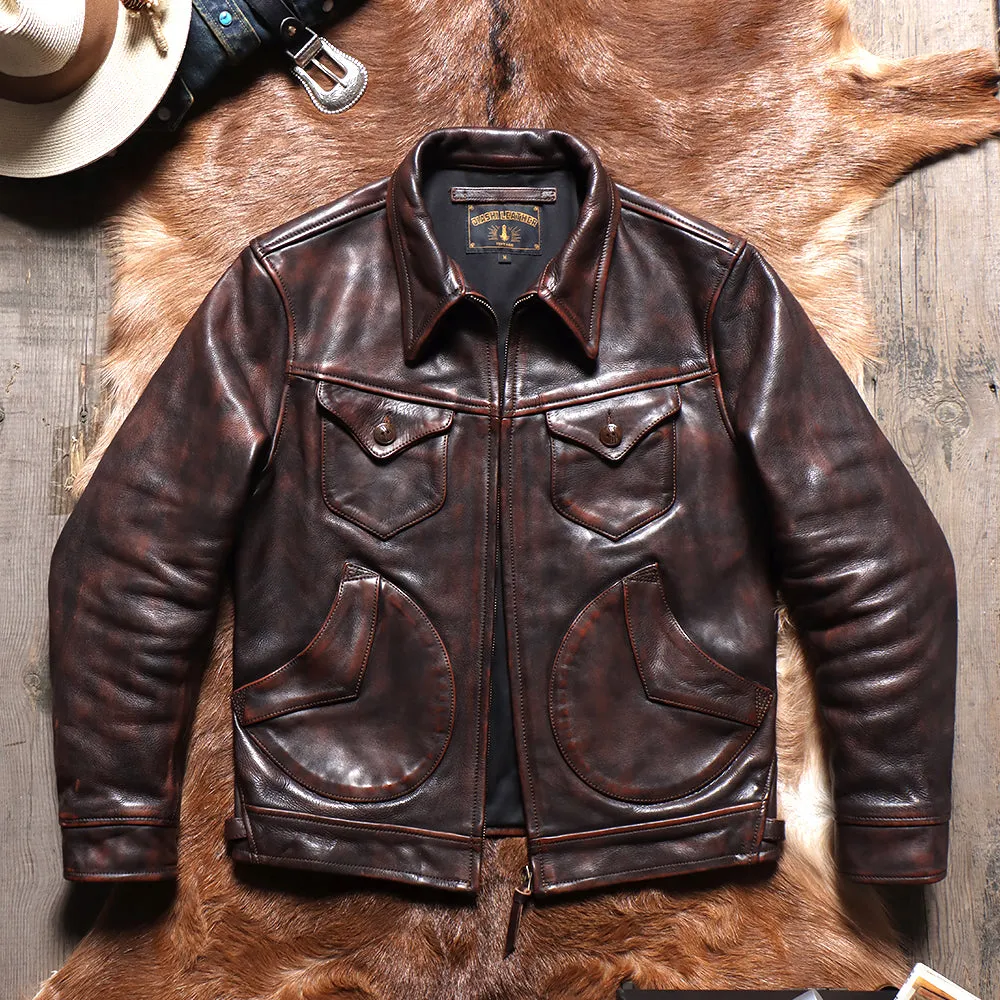 Men's Distressed MENDOZA Leather Jacket