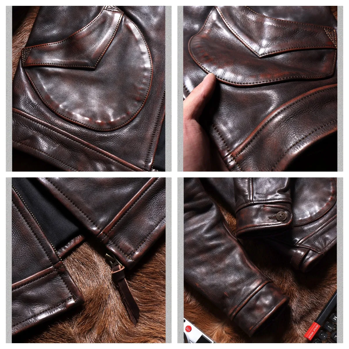 Men's Distressed MENDOZA Leather Jacket