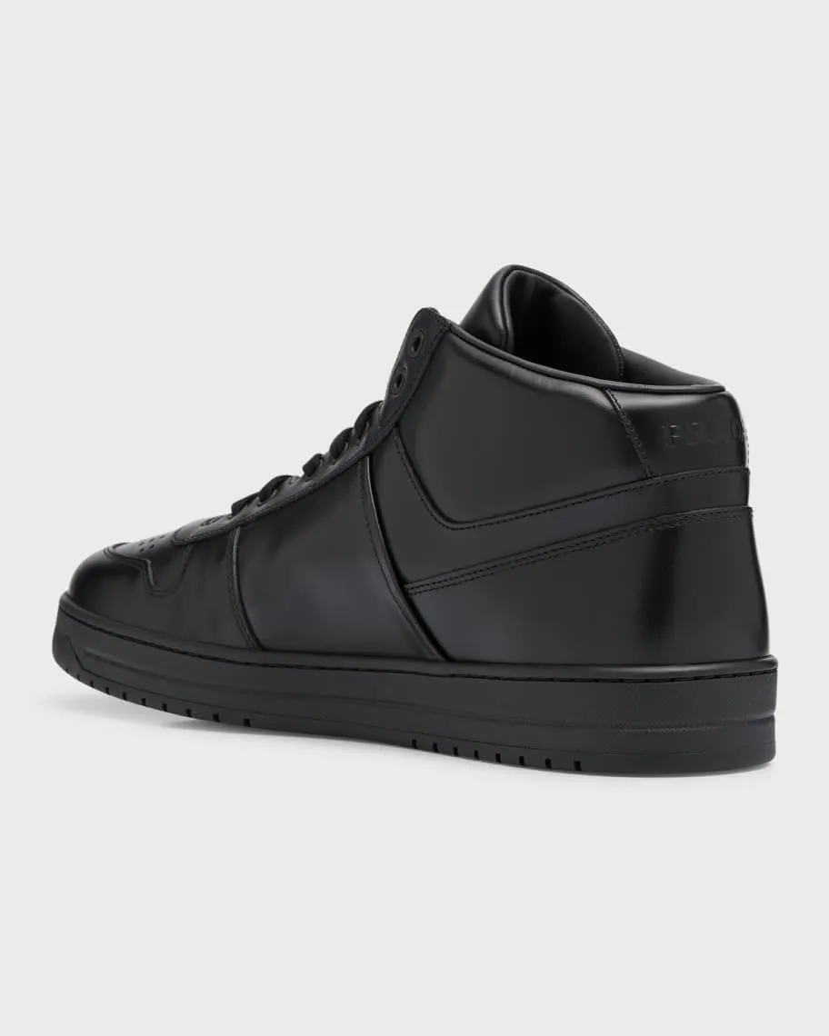 Men's Downtown Vitello Prada High Top Sneakers