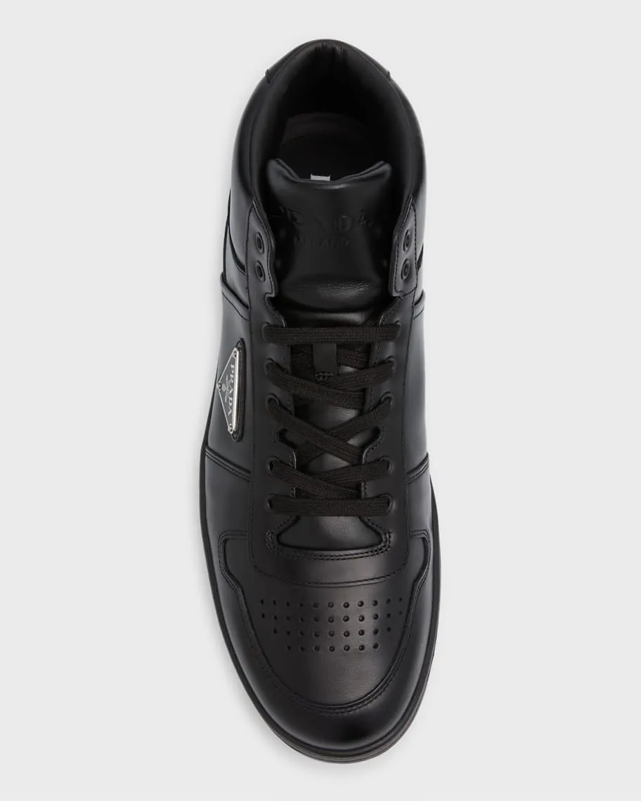 Men's Downtown Vitello Prada High Top Sneakers