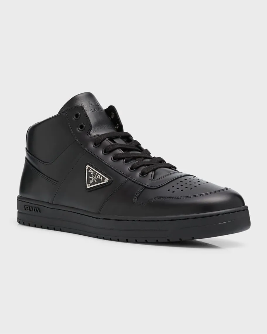Men's Downtown Vitello Prada High Top Sneakers