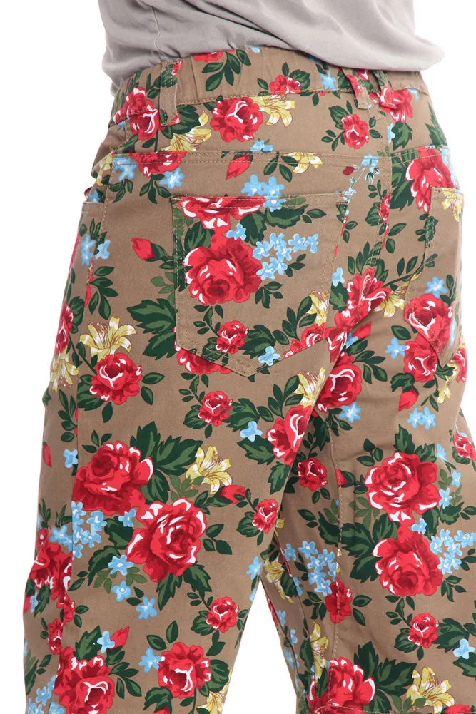 Men's Floral Twill Dropcrotch Shorts