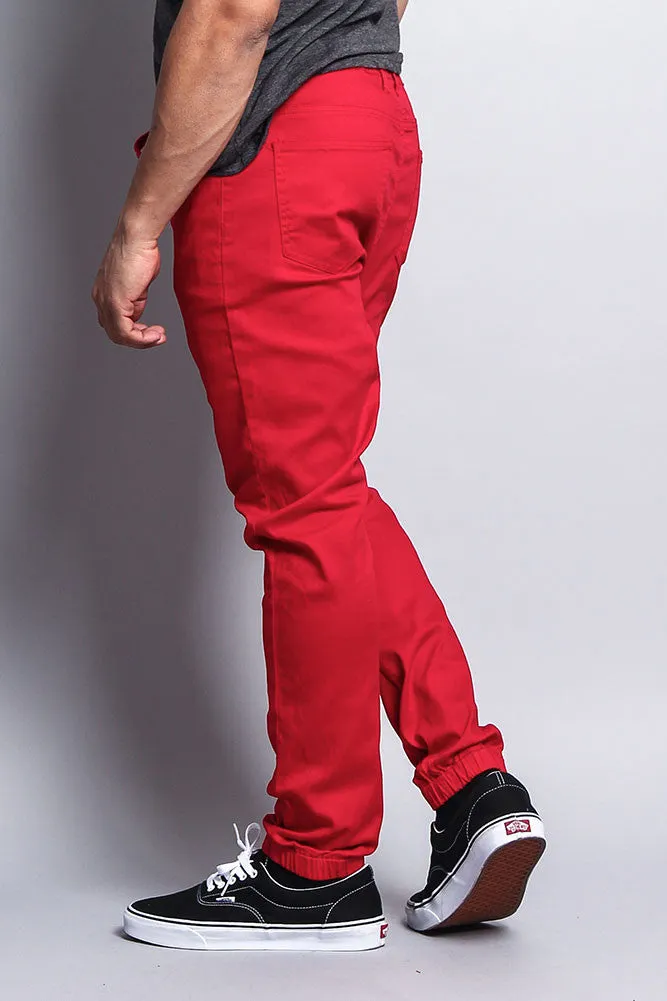 Men's Jogger Twill Pants (Red)