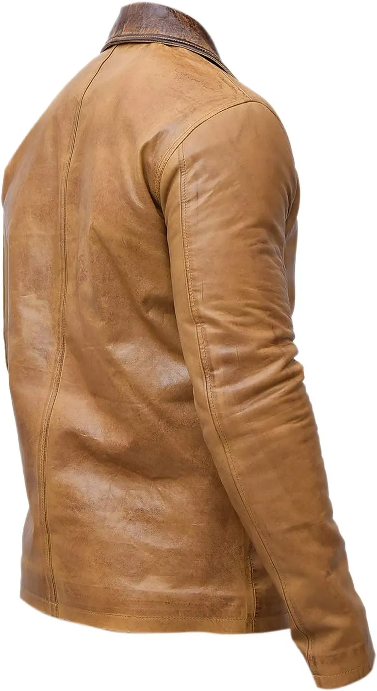 Men's Red Redemption II Dead Arthur Morgan Tan Brown Genuine Leather Coat Jacket