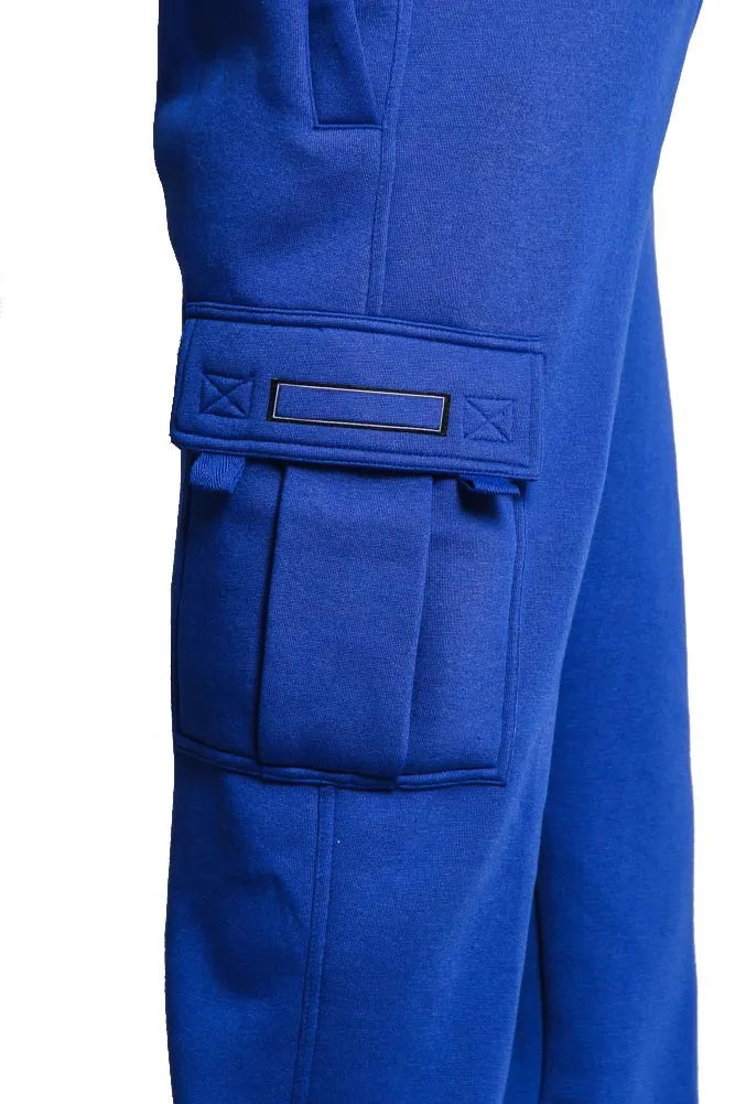 Men's Solid Fleece Cargo Pants