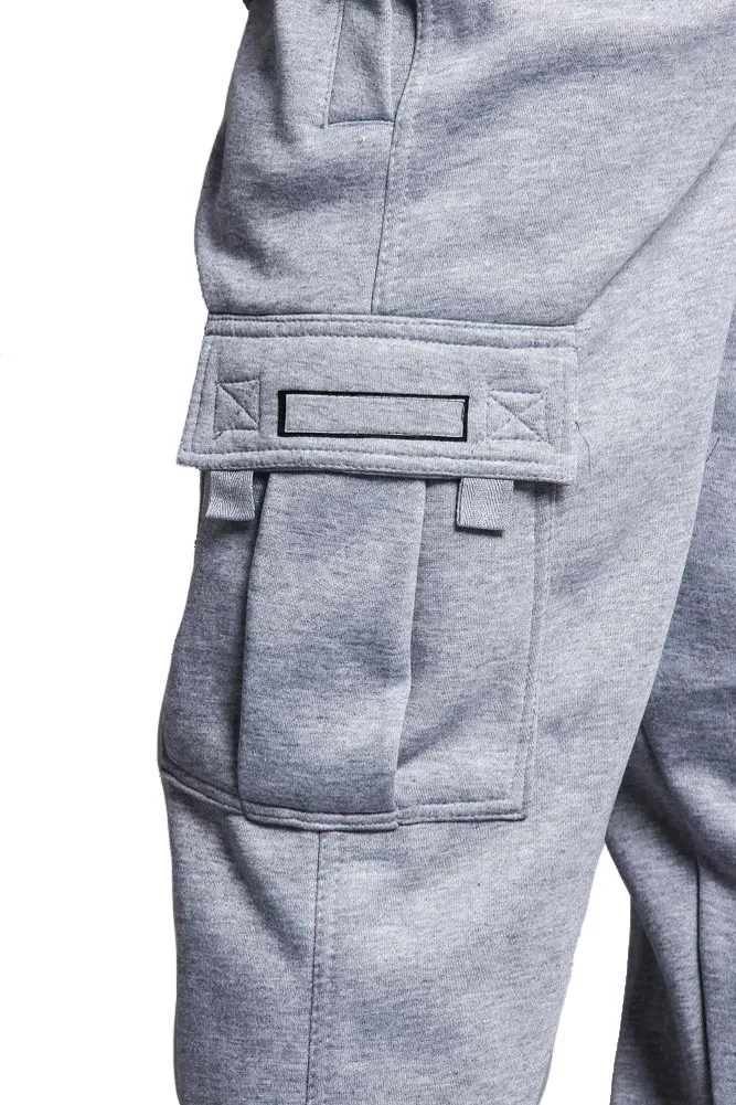 Men's Solid Fleece Cargo Pants