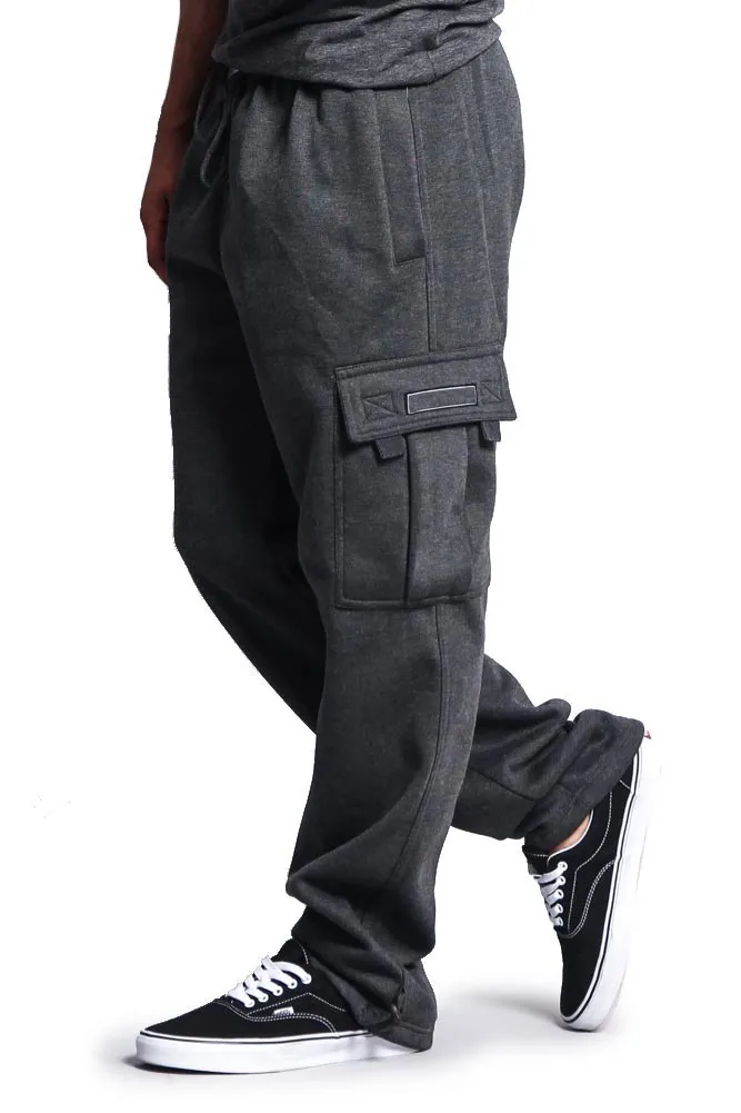 Men's Solid Fleece Cargo Pants