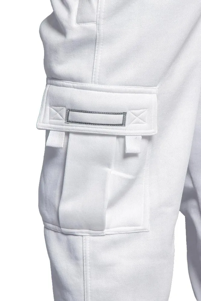 Men's Solid Fleece Cargo Pants