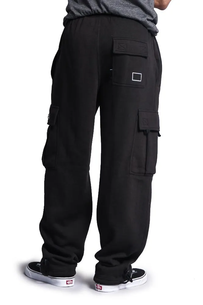 Men's Solid Fleece Cargo Pants